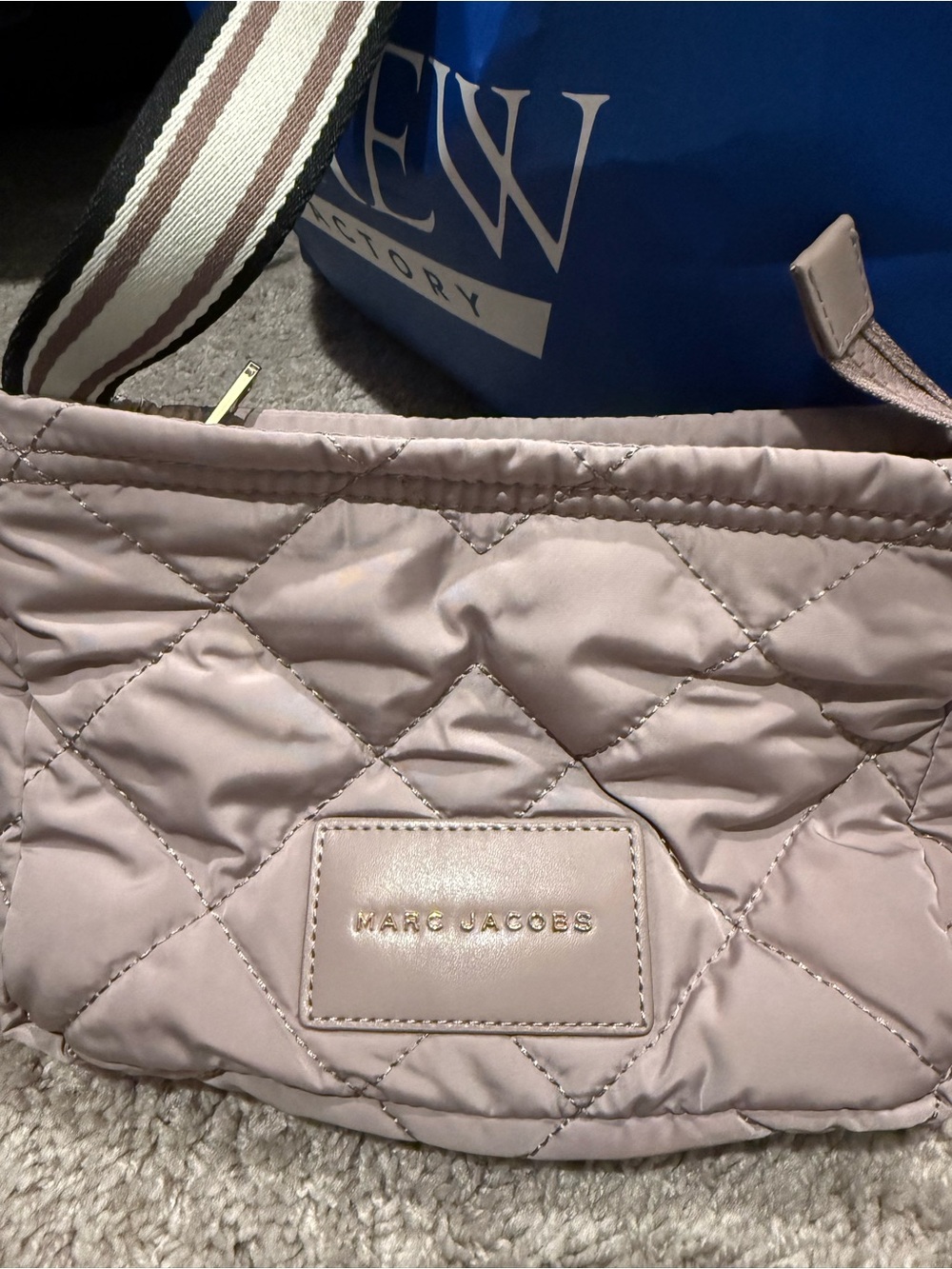 Marc Jacobs Quilted Crossbody in Blush Pink with Logo Plaque
